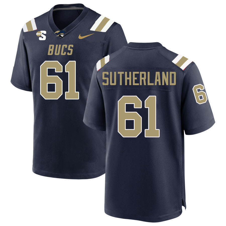 Men #61 Davis Sutherland Charleston Southern Buccaneers 2023 College Football Jerseys Stitched-Blue